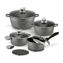 Zestaw garnk&oacute;w Konighoffer Pollo Grey 8 element&oacute;w 2 nakładki i 2 podkładki