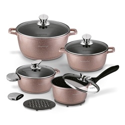 Zestaw garnk&oacute;w Konighoffer Pollo Rose Gold 8 element&oacute;w 2 nakładki i 2 podkładki