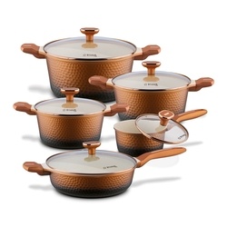 Zestaw garnk&oacute;w na indukcję Starke Pro Texture Copper 10 element&oacute;w