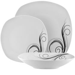 Zestaw kwadratowych talerzy porcelanowych Tadar Dolce Vita 18 element&oacute;w