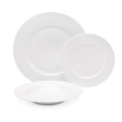 Zestaw okrągłych talerzy porcelanowych Tadar Evelyn Super White 18 elementów
