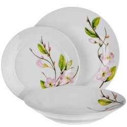 Zestaw okrągłych talerzy porcelanowych Tadar Lina 18 elementów