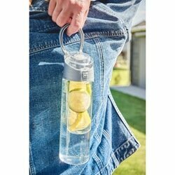 Butelka z wkładem na owoce i lód plastikowa Tadar 700 ml szara