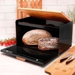Chlebak metalowy Tadar Geometric 35,5 x 21,5 x 21 cm czarny