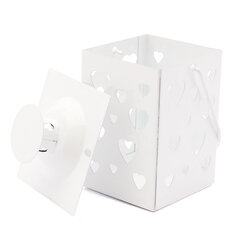 Lampion metalowy Tadar Heart 7,5 x 7,5 x 11 cm biały