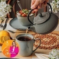 Imbryk do herbaty z zaparzaczem żeliwny Konighoffer Hanako 0,8 l szary