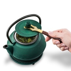 Imbryk do herbaty z zaparzaczem żeliwny Konighoffer Hanako Green 0,9 l podstawka i 4 czarki