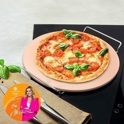 Kamień do pizzy ze stojakiem i radełkiem Konighoffer 33 cm