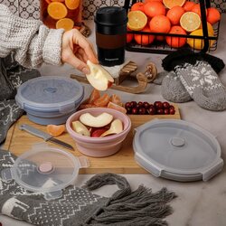 Komplet 3 pojemników na żywność Konighoffer Optima składane