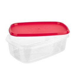 Komplet 4 pojemników prostokątnych Plastic Forte mix kolorów