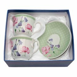 Komplet dwóch filiżanek do kawy ze spodkami Tadar Bella Feguro Fiori 250 ml