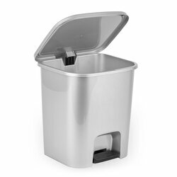 Kosz na śmieci z pedałem Plastic Forte Cube 7,5 l srebrny