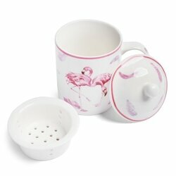 Kubek porcelanowy z zaparzaczem Tadar Flamingo 330 ml
