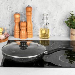 Patelnia marmurkowa non-stick z pokrywką głęboka Tadar Marmara 28 cm