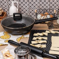 Patelnia WOK na indukcję z pokrywką Starke Pro Taylor Marble 28 cm