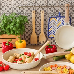 Patelnia z powłoką ceramiczną na indukcję Konighoffer Rosti 28 cm kremowa