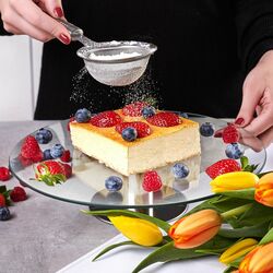 Patera szklana na nóżce Tadar Omena 30 cm okrągła