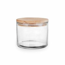 Pojemnik kuchenny szklany z drewnianą pokrywą Trend Glass 400 ml
