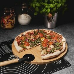 Radełko i deska do pizzy bambusowa Tadar 33 x 1,5 cm