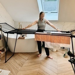 Suszarka balkonowa teleskopowa Konighoffer XXL 190-260 x 61 x 120 cm czarna