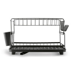 Suszarka do naczyń dwupoziomowa z ociekaczem Konighoffer 48 x 30 x 26 cm czarna