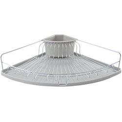 Suszarka do naczyń narożna z ociekaczem na sztućce Tadar 57 x 40 x 11,5 cm szara
