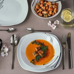 Talerz głęboki kwadratowy Tadar Wstęga 22,5 cm