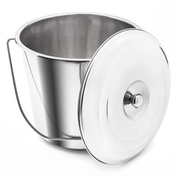 Wiadro metalowe nierdzewne z pokrywką Tadar 12 l