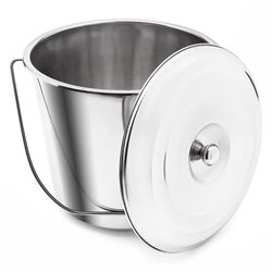 Wiadro metalowe nierdzewne z pokrywką Tadar 15 l
