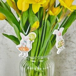 Zawieszka ceramiczna Tadar Wielkanoc Bunny mix 7,9 x 4,7 x 0,8 cm