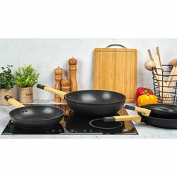 Zestaw 4 patelni marmurkowych Konighoffer Horta 20 24 28 cm i WOK 30 cm