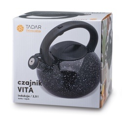 Czajnik nierdzewny Tadar Vita 2,5 l czarny marble