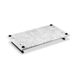 Deska do serwowania przekąsek marmurowa z uchwytami Starke Pro 35 x 20 cm biała