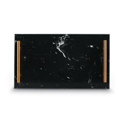 Deska do serwowania przekąsek marmurowa z uchwytami Starke Pro 35 x 20 cm czarna