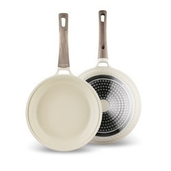 Komplet garnków ceramicznych 9 elementów Konighoffer Rosti kremowe