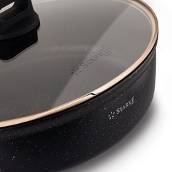 Patelnia głęboka na indukcję z pokrywką Starke Pro Starlet Black 28 x 8 cm