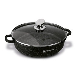 Patelnia na indukcję głęboka krótkie uchwyty Konighoffer Pollo Black 32 x 8 cm