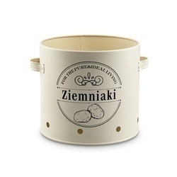 Zestaw 3 metalowych pojemników kuchennych Tadar Ziemniaki Cebula Czosnek kremowy
