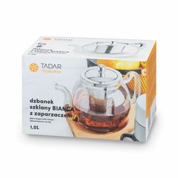 Dzbanek do herbaty z zaparzaczem borokrzemowy Tadar Bianca 1 l