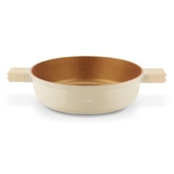 Patelnia krótkie uchwyty z pokrywką Starke Pro Starlet Beige 28x8 cm