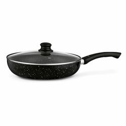Patelnia marmurkowa non-stick z pokrywką głęboka Tadar Marmara 28 cm