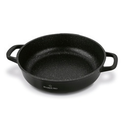 Patelnia na indukcję marmurowa z pokrywką krótkie uchwyty Starke Pro Ochre 28 cm