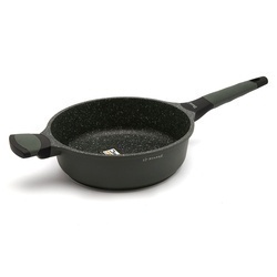 Patelnia na indukcję marmurowa z pokrywką Starke Pro Viridi 24 cm głęboka