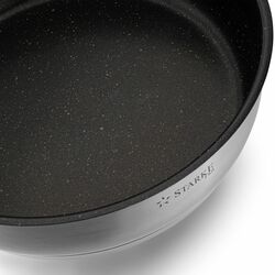 Patelnia na indukcję nierdzewna z pokrywką Starke Pro Varese 24 cm