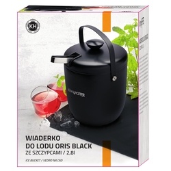 Wiaderko do lodu ze szczypcami Konighoffer Oris 2,8 l czarne