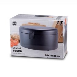 Chlebak stalowy Konighoffer Vespa 36 x 23,5 x 18,5 cm czarny