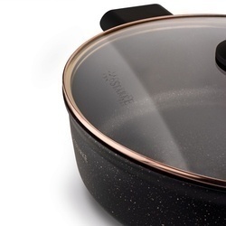 Patelnia głęboka na indukcję z pokrywką Starke Pro Starlet Black 28 x 8 cm