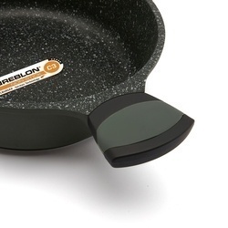 Patelnia na indukcję marmurowa z pokrywką Starke Pro Viridi 24 cm głęboka