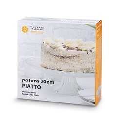 Patera na nóżce szklana na ciasto Tadar Piatto 30 cm