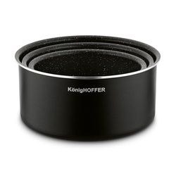 Zestaw garnków z odpinaną rączką Konighoffer Spinel Black 4 elementy indukcja